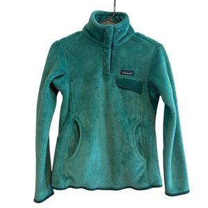 Patagonia Teal Green Women’s Re-Tool Snap-T Pullover Fleece Jacket Size XS
